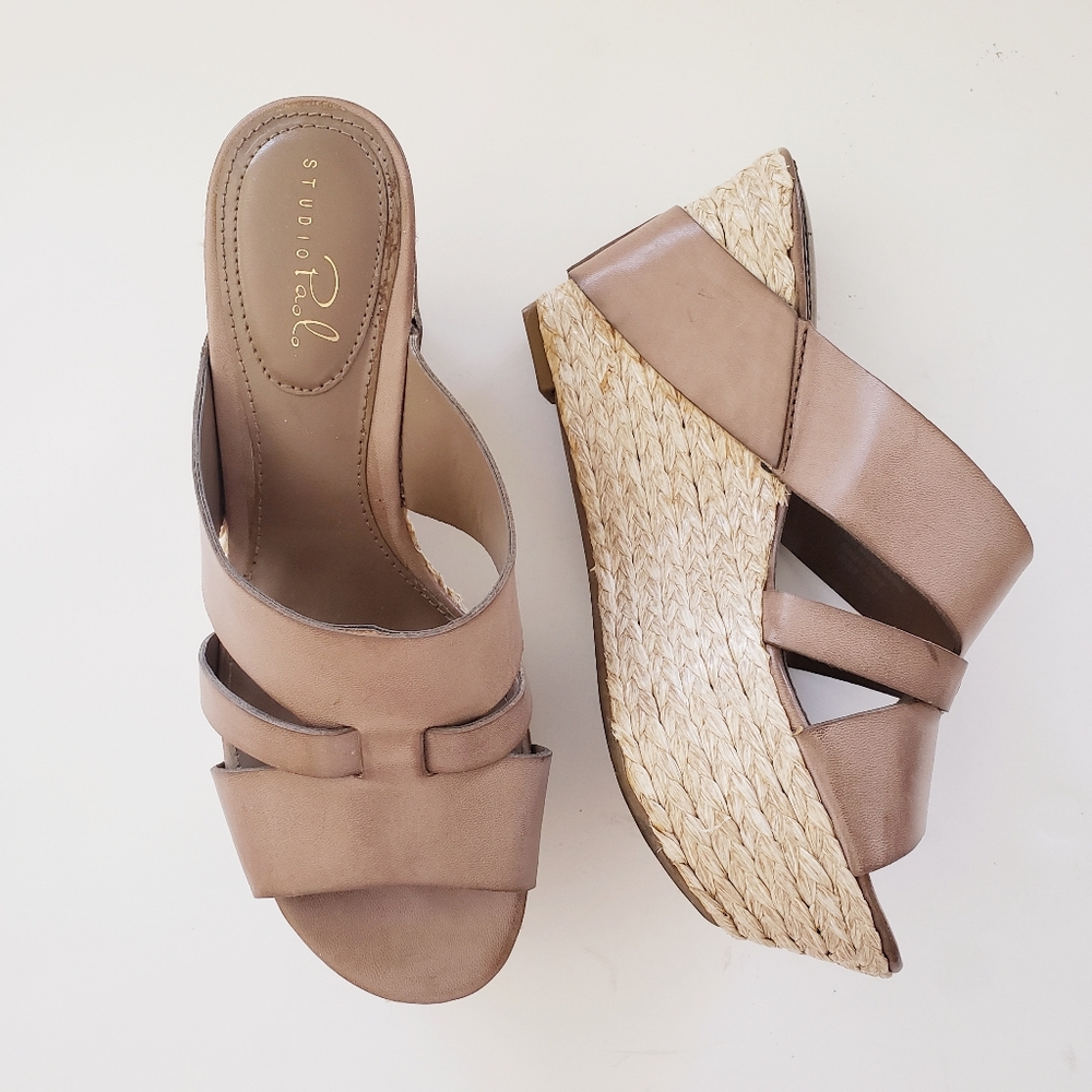 Studio Paolo Y2K Wedge Sandals Dusty Pink 6.5